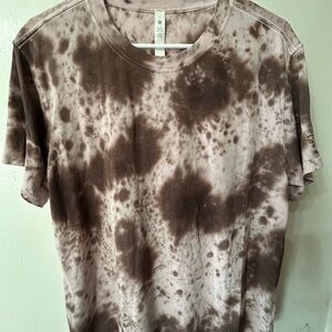 Lululemon Brown Tie Dye Short Sleeve T-Shirt Tee Size 6